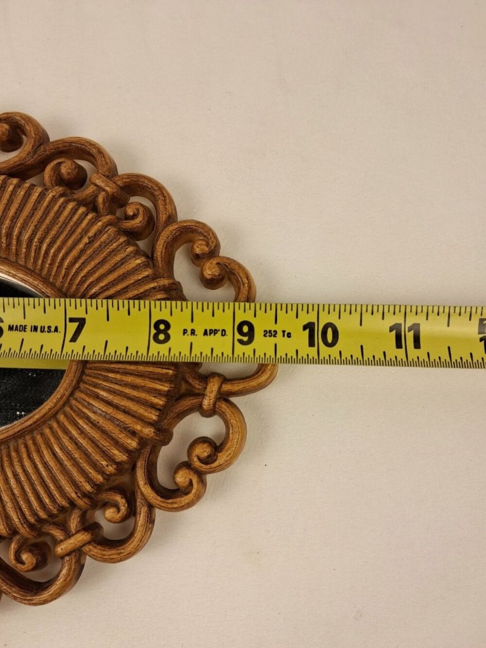 VTG 70's Homco Ornate Wall Mirror & Floral Décor Set Filigree Design Resin Decor - Picture 7 of 12